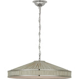 Polished Nickel with Schumacher Pleated Blue Charee Stripe | shipping 12/10/2026