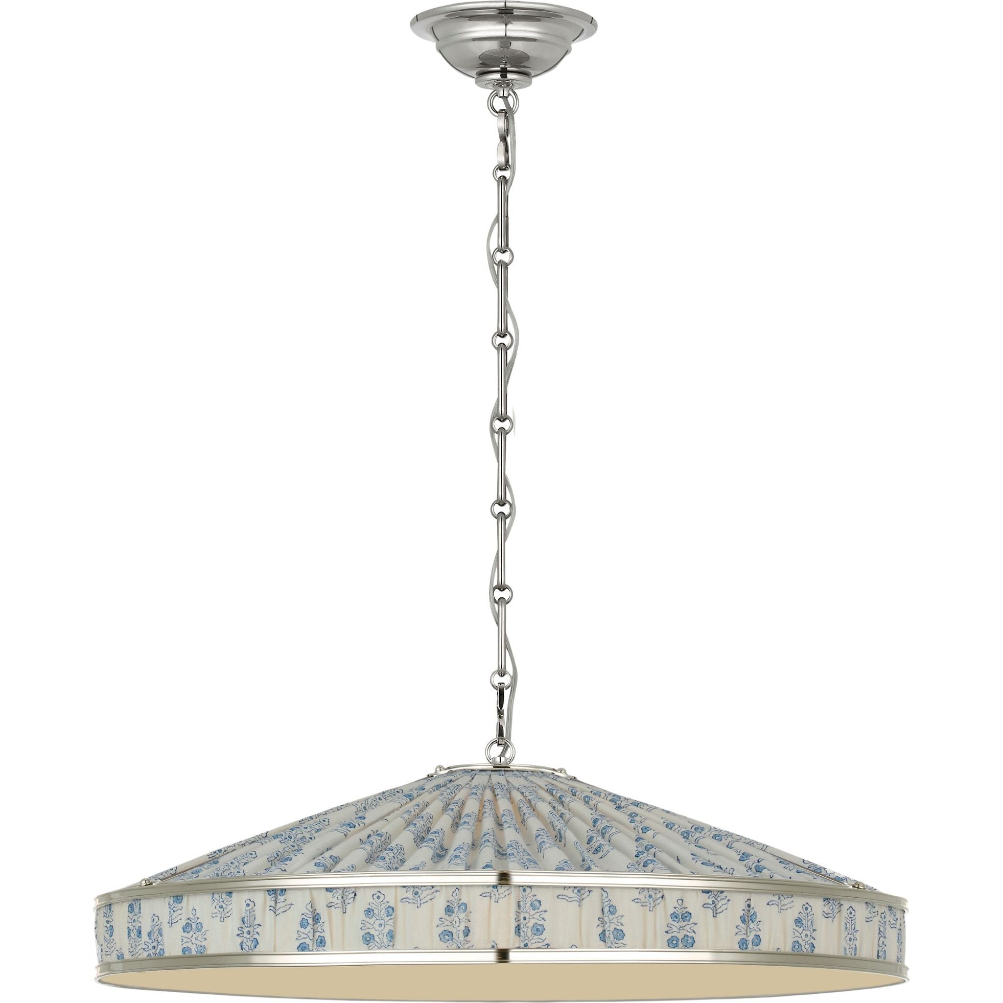 Polished Nickel with Schumacher Pleated Blue Aditi | shipping 01/09/2027