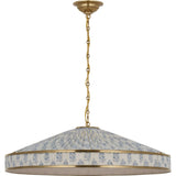 Hand-Rubbed Antique Brass with Schumacher Pleated Blue Aditi | shipping 12/10/2026