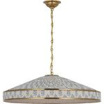 Hand-Rubbed Antique Brass with Schumacher Pleated Blue Aditi | shipping 12/10/2026