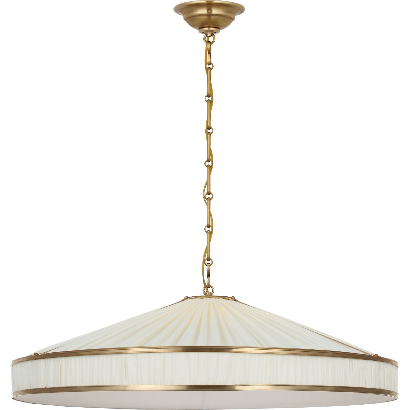 Hand-Rubbed Antique Brass with Pleated Silk | shipping 12/10/2026