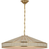 Hand-Rubbed Antique Brass with Pleated Champagne Silk | shipping 12/10/2026