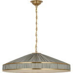 Hand-Rubbed Antique Brass with Pleated Mist Silk | shipping 12/10/2026