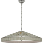 Polished Nickel with Schumacher Pleated Blue Charee Stripe | shipping 12/10/2026