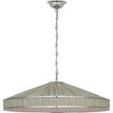 Polished Nickel with Schumacher Pleated Blue Charee Stripe | shipping 12/10/2026