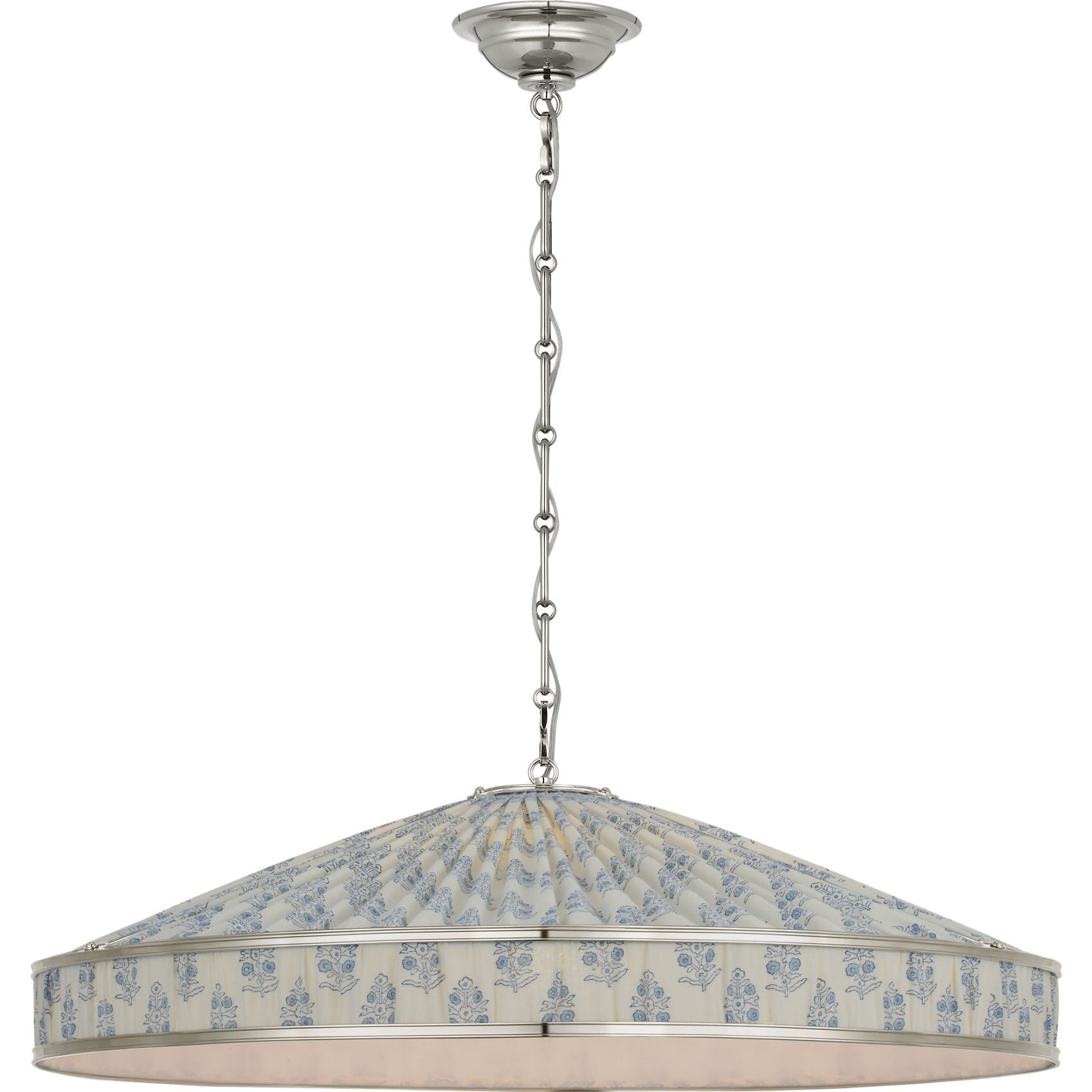 Polished Nickel with Schumacher Pleated Blue Aditi | shipping 12/10/2026