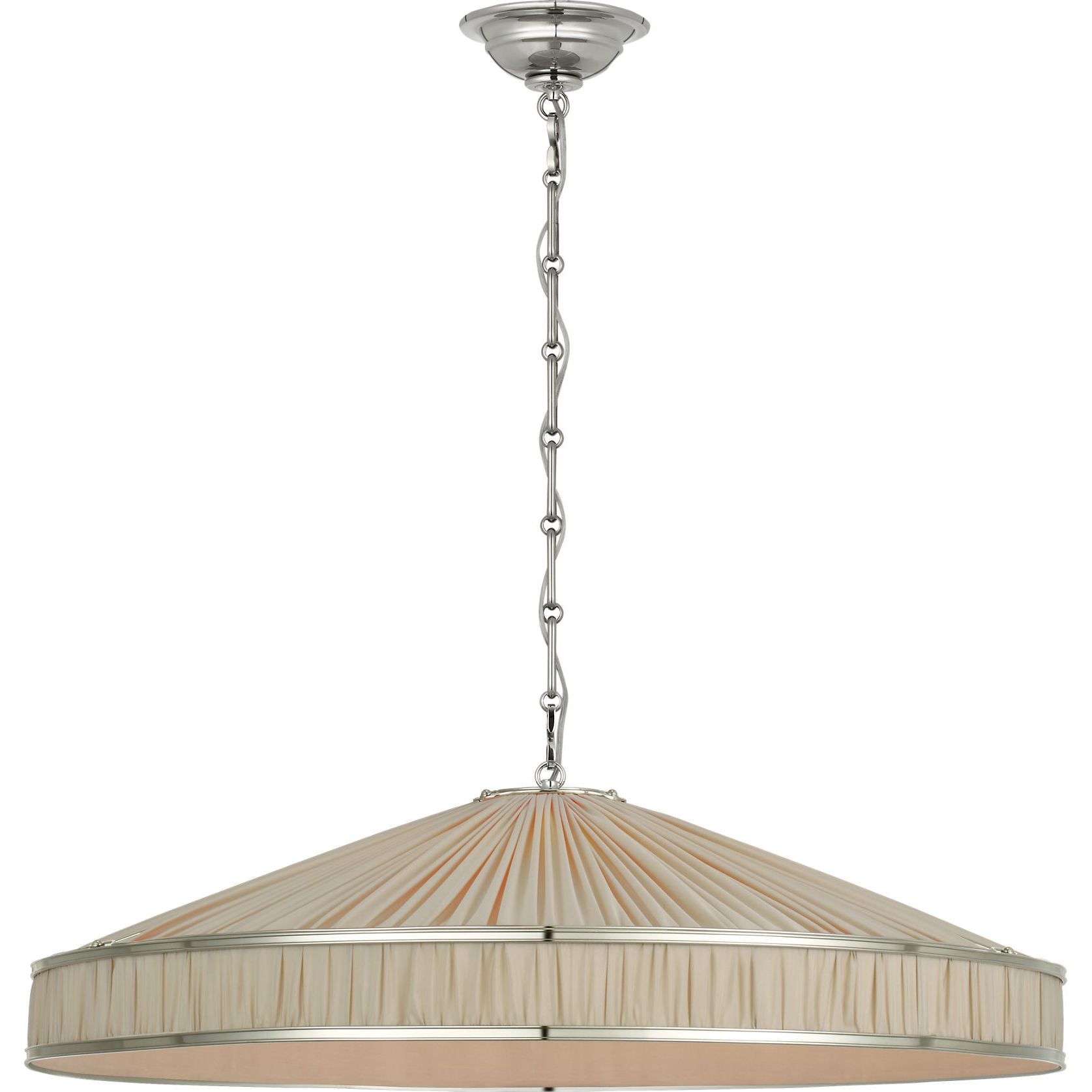Polished Nickel with Pleated Champagne Silk | shipping 12/10/2026