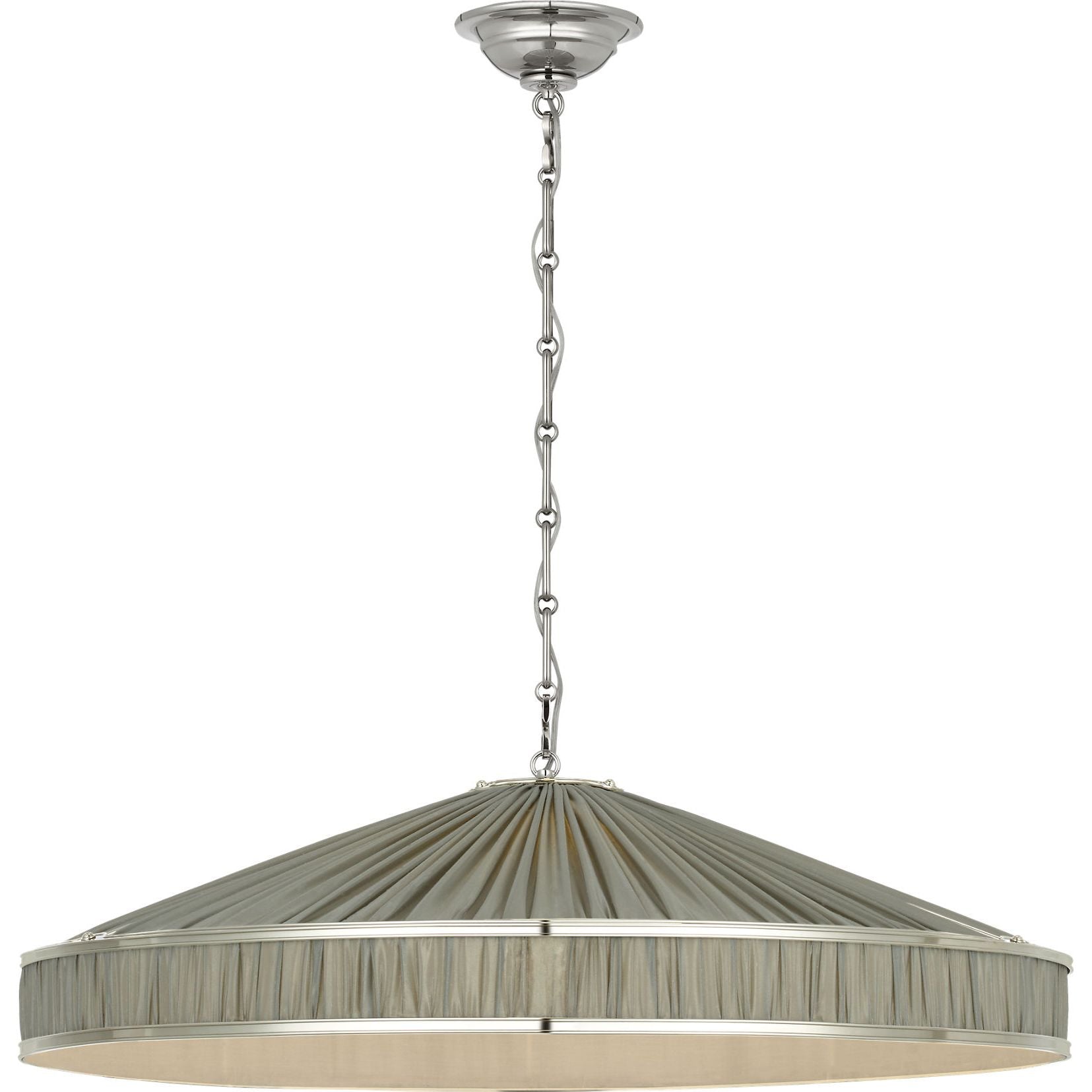 Polished Nickel with Pleated Mist Silk | shipping 12/10/2026