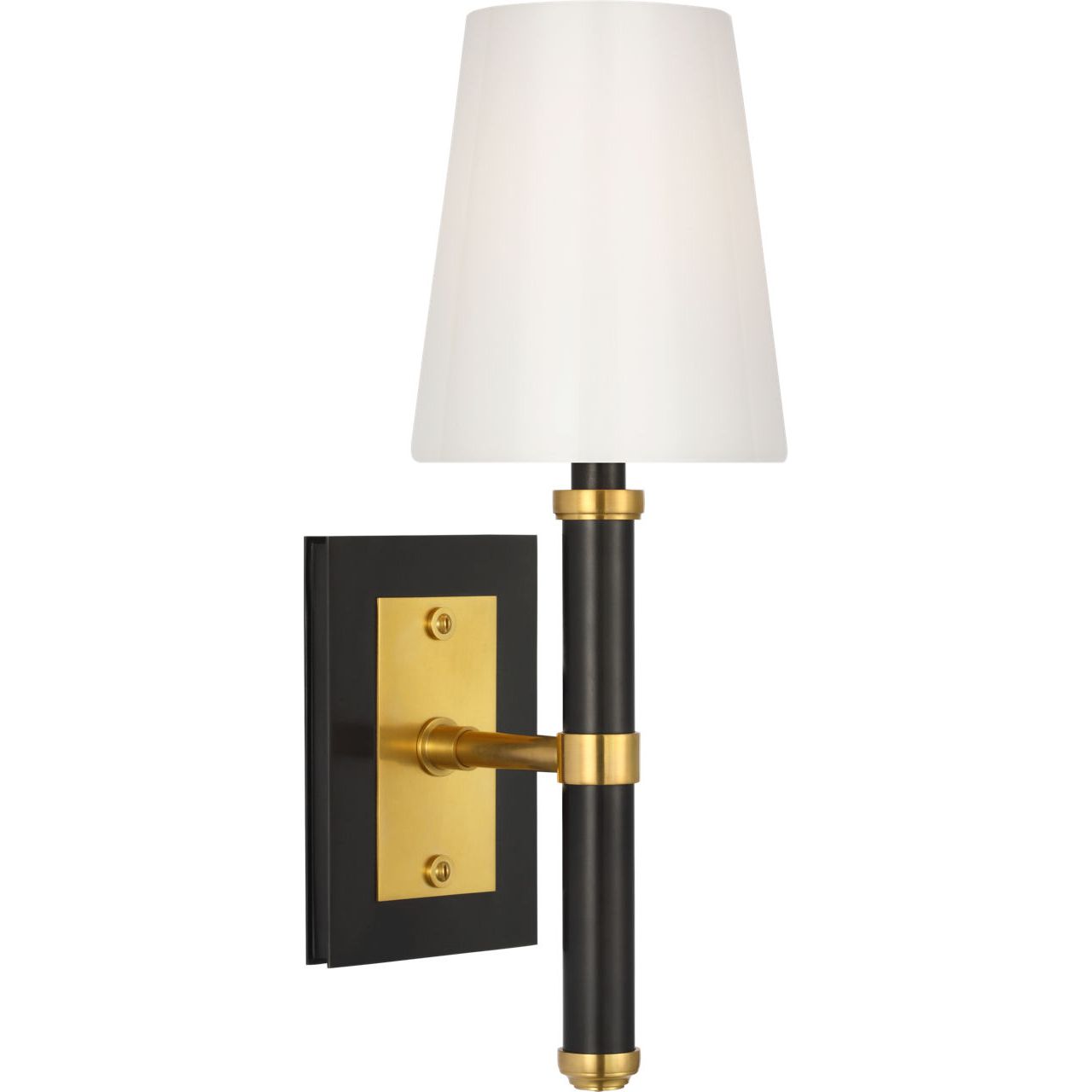 Bronze and Hand-Rubbed Antique Brass with White Glass Shade | shipping 11/01/2026