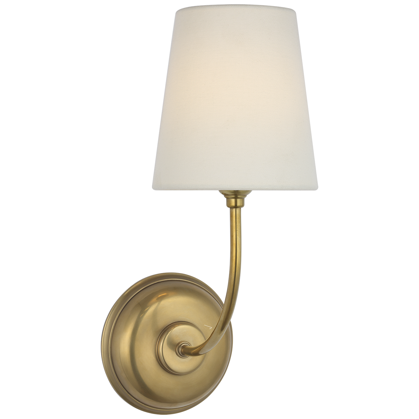 Featuring Vendome 16" Cordless Single Sconce Hand-Rubbed Antique Brass by Visual Comfort at Amethyst Home. Vendome 16" Cordless Single Sconce in Hand-Rubbed Antique Brass with Linen Shade
Overall Dimensions: 5.5" L x 5.5" W x 14.25" HWeight : 3 lbs.. Amethyst Home provides interior design, new construction, custom furniture, and area rugs in the Laguna Beach metro area