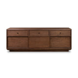 Vincent Media Console With Record Storage - Dark Brown Walnut Veneer | shipping 09/15/2026