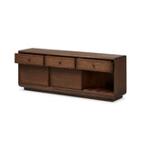 Vincent Media Console With Record Storage - Dark Brown Walnut Veneer | shipping 09/15/2026