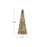 Wire & Glass Bead Christmas Tree, Gold & Nickel Finish