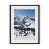 Zermatt Skiing by Slim Aarons - Black Maple