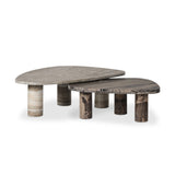Zion Nesting Coffee Tables - Large Antique White Marble + Small Rocky Brown Marble - Antique White Marble | shipping 09/15/2026