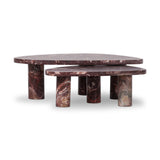 Zion Nesting Coffee Tables - Merlot Marble | shipping 10/10/2026