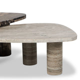 Zion Nesting Coffee Tables - Small Antique White Marble + Large Rocky Brown Marble - Antique White Marble | shipping 09/15/2026
