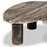 Zion Nesting Coffee Tables - Small Antique White Marble + Large Rocky Brown Marble - Antique White Marble | shipping 09/15/2026