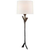 Featuring Fliana Tail Sconce by Visual Comfort at Amethyst Home. The slender and elegant Fliana by AERIN evokes nature with its sculpted branch-like base, adding an organic element to any contemporary space. The tapered linen shade diffuses light that's ideal for a living room or home office.Overall Dimensions: 8.5" L x  8.5" W x 24" H Weight: 4 lbs..  Amethyst Home provides interior design, new home construction design consulting, vintage area rugs, and lighting in the Charlotte metro area.