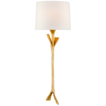 Featuring Fliana Tail Sconce by Visual Comfort at Amethyst Home. The slender and elegant Fliana by AERIN evokes nature with its sculpted branch-like base, adding an organic element to any contemporary space. The tapered linen shade diffuses light that's ideal for a living room or home office.Overall Dimensions: 8.5" L x  8.5" W x 24" H Weight: 4 lbs..  Amethyst Home provides interior design, new home construction design consulting, vintage area rugs, and lighting in the Alpharetta metro area.