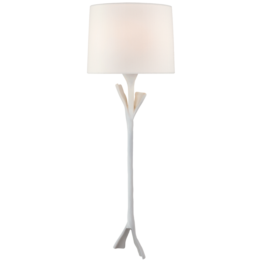 Featuring Fliana Tail Sconce by Visual Comfort at Amethyst Home. The slender and elegant Fliana by AERIN evokes nature with its sculpted branch-like base, adding an organic element to any contemporary space. The tapered linen shade diffuses light that's ideal for a living room or home office.Overall Dimensions: 8.5" L x  8.5" W x 24" H Weight: 4 lbs..  Amethyst Home provides interior design, new home construction design consulting, vintage area rugs, and lighting in the Laguna Beach metro area.
