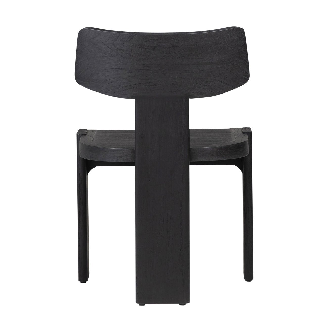 Featuring Arteaga Black Dining Chair by Dovetail at Amethyst Home. Experience a fresh perspective on modern and contemporary chair styles with our hand-crafted Arteaga Dining Chair, featuring a sculptural silhouette. Made of high-quality mindi wood in a captivating raven-black finish. It rests upon a distinctive three-legged base, making a bold statement in a.  Amethyst Home provides interior design, new home construction design consulting, vintage area rugs, and lighting in the Boston metro area.
