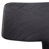 Featuring Arteaga Black Dining Chair by Dovetail at Amethyst Home. Experience a fresh perspective on modern and contemporary chair styles with our hand-crafted Arteaga Dining Chair, featuring a sculptural silhouette. Made of high-quality mindi wood in a captivating raven-black finish. It rests upon a distinctive three-legged base, making a bold statement in a.  Amethyst Home provides interior design, new home construction design consulting, vintage area rugs, and lighting in the Boston metro area.
