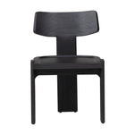 Featuring Arteaga Black Dining Chair by Dovetail at Amethyst Home. Experience a fresh perspective on modern and contemporary chair styles with our hand-crafted Arteaga Dining Chair, featuring a sculptural silhouette. Made of high-quality mindi wood in a captivating raven-black finish. It rests upon a distinctive three-legged base, making a bold statement in an.  Amethyst Home provides interior design, new home construction design consulting, vintage area rugs, and lighting in the Tampa metro area.