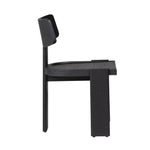 Featuring Arteaga Black Dining Chair by Dovetail at Amethyst Home. Experience a fresh perspective on modern and contemporary chair styles with our hand-crafted Arteaga Dining Chair, featuring a sculptural silhouette. Made of high-quality mindi wood in a captivating raven-black finish. It rests upon a distinctive three-legged base, making a bold statem.  Amethyst Home provides interior design, new home construction design consulting, vintage area rugs, and lighting in the Salt Lake City metro area.