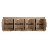 Featuring Delacruz Sideboard by Dovetail at Amethyst Home. A lovely sideboard for your living or dining spaces.
106"w x 19"d x 36"hMaterial : Rubber Wood and Oak Veneer.  Amethyst Home provides interior design, new home construction design consulting, vintage area rugs, and lighting in the Winter Garden metro area.