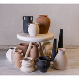 Paper Mache Vase Natural White Dia 8.46"