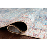 Old soul, new spirit. Power-loomed of 100% polyester, the Wynter Teal / Multi area rug showcases a one-of-a-kind vintage or antique area rug look at an affordable price. This rug brings in tones of blue, ivory, and pink and ideal for high traffic areas due to the rug's durability. The rug is perfect for living rooms, dining rooms, kitchens, hallways, and entryways.  Power Loomed 100% Polyester WYN-06 Teal/Multi Colors: Blue, Ivory, Pink