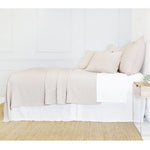 Crafted in Portugal, the Ojai matelasse by Pom Pom at Home is light and casual, bringing comfort with its subtle diamond pattern. The coziest bedding to climb into after a long day.  King lounger 100% cotton. Amethyst Home provides interior design, new home construction design consulting, vintage area rugs, and lighting in the Dallas metro area.