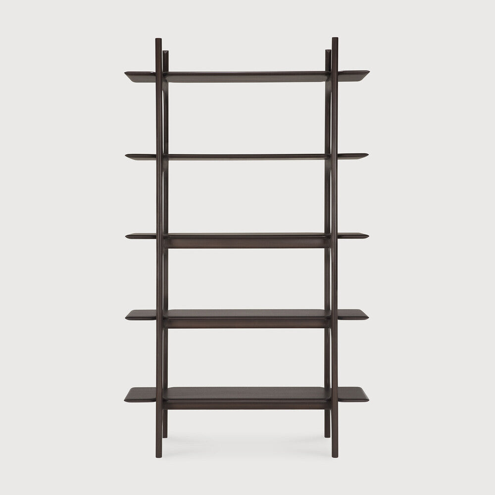 Pi Mahogany Dark Brown 5 Shelves Wall Shelf