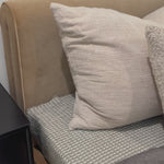 Folded cotton-blend fabric offers a trend-forward take on bedroom decor. Warm and versatile, camel hues blend easily into a range of colors and design styles.KingOverall Dimensions: 81.00"w x 99.00"d x 44.25"hWeight: 214.95 lbsQueenOverall Dimensions: 64.50"w x 99.00"d x 44.25"hWeight: 175.27 lbsMaterials : 76.8% Cotton, 23.2% Polyester Amethyst Home provides interior design, new home construction design consulting, vintage area rugs, and lighting in the Winter Garden metro area.