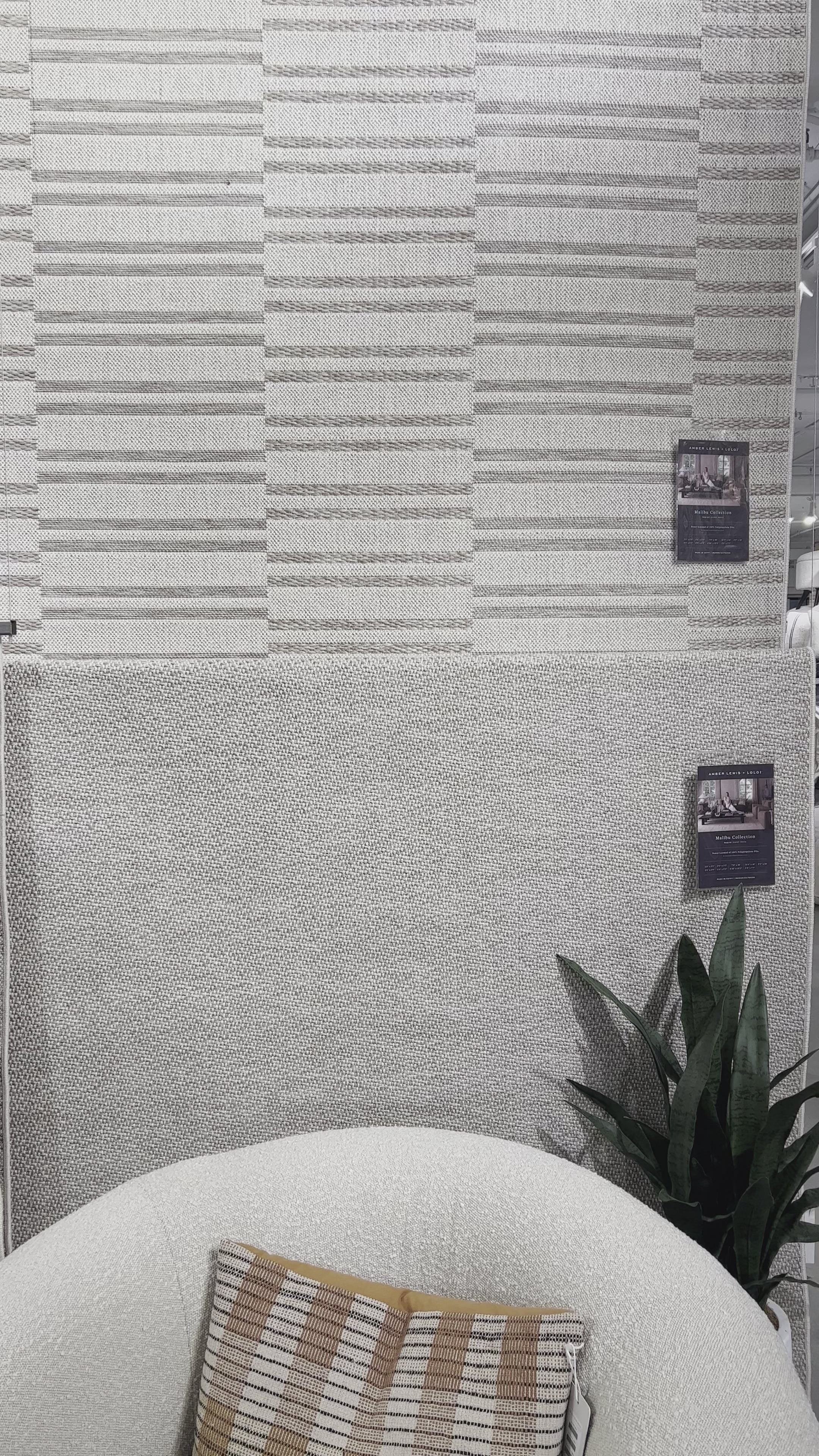 Load video: Amber Lewis x Loloi Malibu Ivory / Dove Rug
