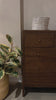 A simple, heavy wood Parsons-style dresser with 10 varied sized drawers for ample storage. Finished in solid ash with brass hardware.Overall Dimensions: 72"W x 20"L x 46"H Amethyst Home provides interior design, new home construction design consulting, vintage area rugs, and lighting in the Laguna Beach metro area.