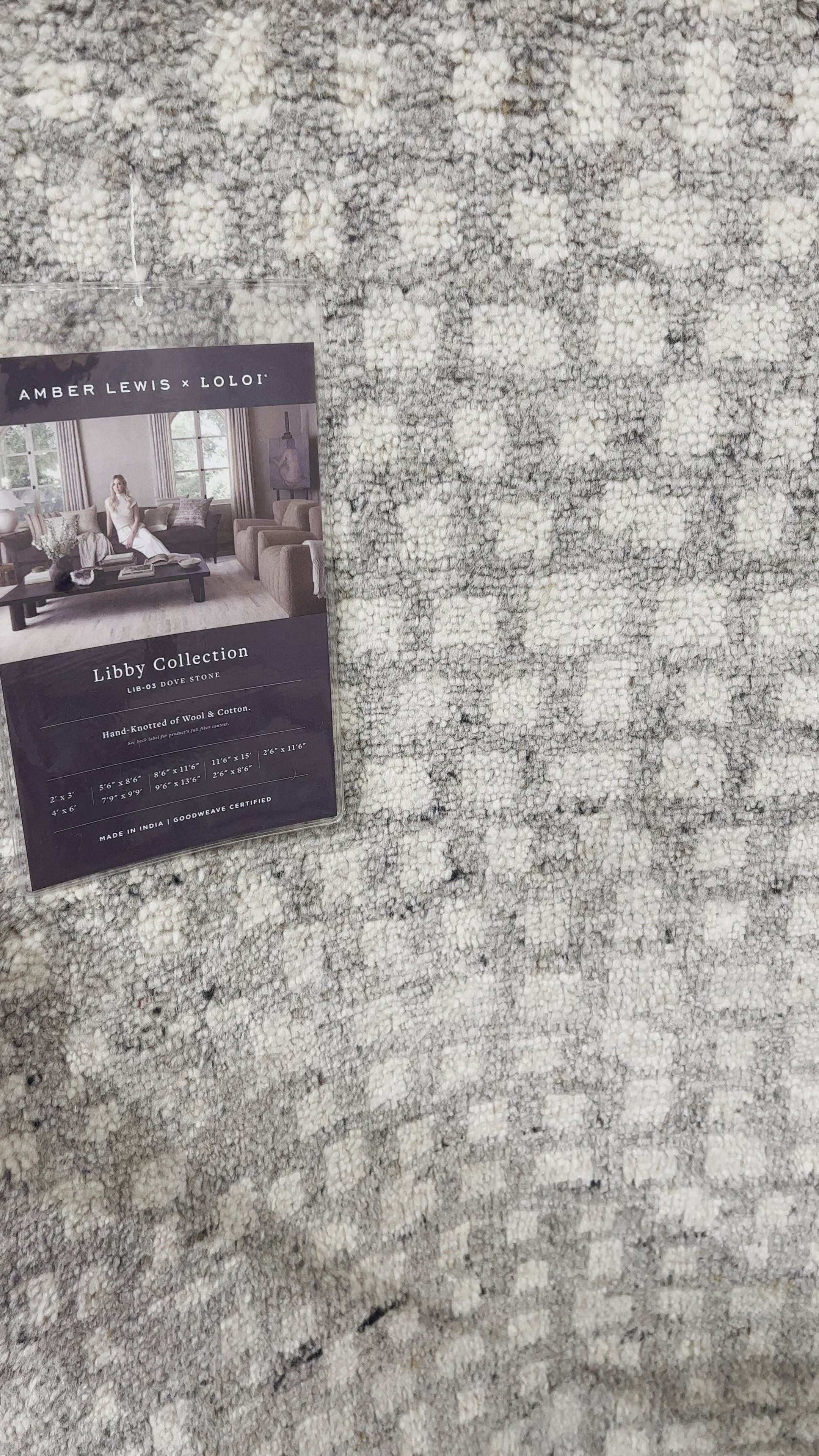 Load video: Amber Lewis x Loloi Libby Dove / Stone Hand-Knotted Rug