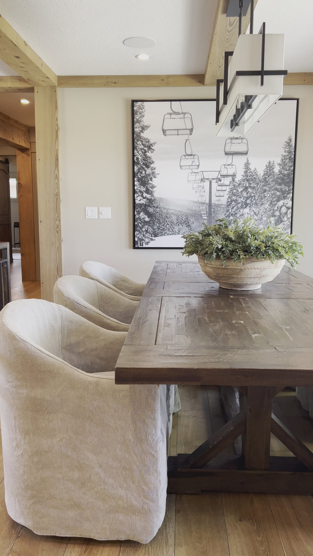 Heather Twill Stone Dining Chair with Casters | ready to ship!