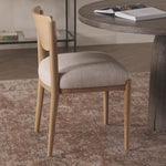 A celebration of simplicity. Natural nettlewood frames a comfortable linen-blend seat, while a subtle arc at the backrest's base softens clean, tapered lines. Performance fabrics are specially created to withstand spills, stains, high traffic and wear, ensuring long-term comfort and unmatched durability.Overall Dimensions: 20.25"w x 21.00"d x 32.25"hWeight : 16. Amethyst Home provides interior design, new home construction design consulting, vintage area rugs, and lighting in the Des Moines metro area.