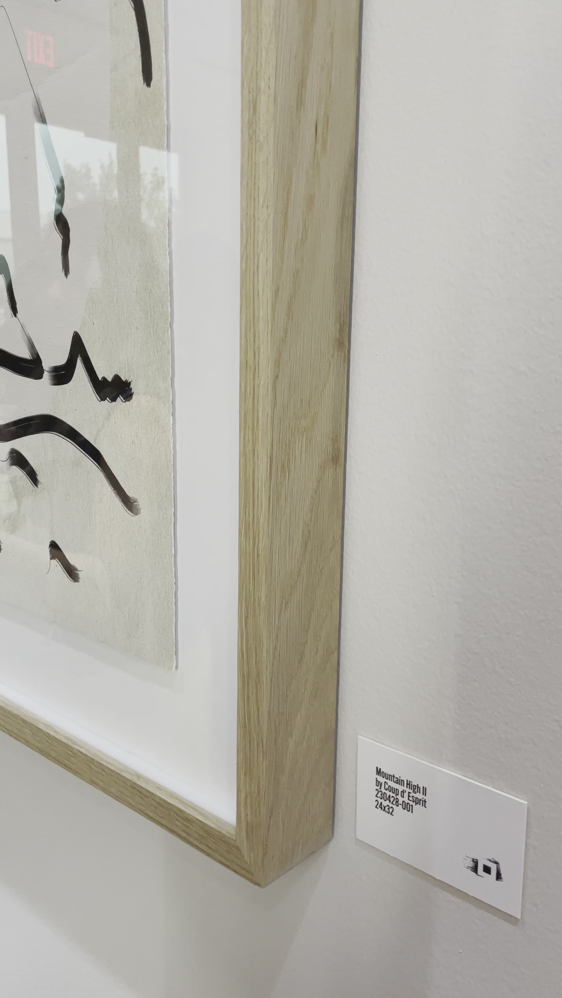 We love the clean contrast Mountain High I Art bings to a space. Original rendering by Bangkok-based art house Coup D'Esprit, this is framed within vertical grain white oak for a museum-quality look. Amethyst Home provides interior design, new home construction design consulting, vintage area rugs, and lighting in the Newport Beach metro area.