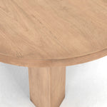 The thick pedestal legs inspired by modern European design makes the Mesa Light Brushed Round Coffee Table a stunning choice.   Size: 38"w x 38"d x 16"h Materials: Solid Parawood, Solid Parawood