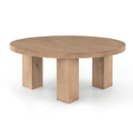 The thick pedestal legs inspired by modern European design makes the Mesa Light Brushed Round Coffee Table a stunning choice.   Size: 38"w x 38"d x 16"h Materials: Solid Parawood, Solid Parawood