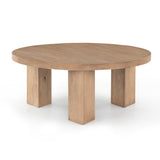 The thick pedestal legs inspired by modern European design makes the Mesa Light Brushed Round Coffee Table a stunning choice.   Size: 38"w x 38"d x 16"h Materials: Solid Parawood, Solid Parawood