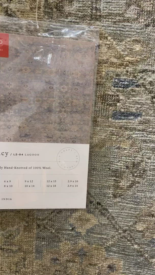 The Legacy Lagoon rug from Loloi is hand-knotted, refined, yet versatile for any home. The Legacy rug is deliberately distressed and sheared down to an extra low pile of 100% wool, creating a patina usually only imparted through decades of wear.  This rug features: - Beautiful vintage look and patina - Extra low pile - Easy to clean and maintain - Perfect for living and dining rooms, hallways, and extra large spaces  Hand-Knotted 100% Wool LZ-04 Lagoon