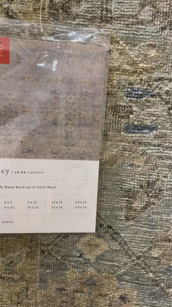 The Legacy Lagoon rug from Loloi is hand-knotted, refined, yet versatile for any home. The Legacy rug is deliberately distressed and sheared down to an extra low pile of 100% wool, creating a patina usually only imparted through decades of wear.  This rug features: - Beautiful vintage look and patina - Extra low pile - Easy to clean and maintain - Perfect for living and dining rooms, hallways, and extra large spaces  Hand-Knotted 100% Wool LZ-04 Lagoon