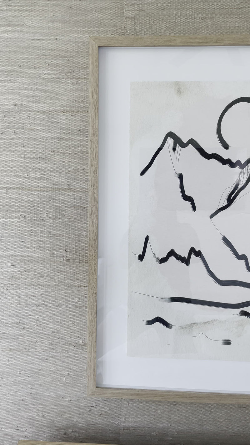 We love the clean contrast Mountain High II Art bings to a space. Original rendering by Bangkok-based art house Coup D'Esprit, this is framed within vertical grain white oak for a museum-quality look.  Compete the look with Mountain High I, III & IV!