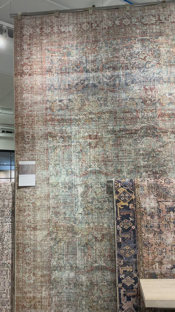 Durable, low pile, and soft underfoot, this rug is inspired by classic vintage and antique rugs. The Jules Chris Loves Julia Lagoon / Brick rug from Loloi features a beautiful vintage pattern and patina. The rug is easy to clean and maintain and perfect for living rooms, dining rooms, hallways, and kitchens!