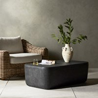 Featuring Basil Large Outdoor Rectangle Coffee Table by Four Hands at Amethyst Home. With organic curved edges and a hollow metal profile, this Basil coffee table is an Amethyst favorite.  Easy to wipe and we love how the modern look pops against your favorite seasonal flowers.
Overall Dimensions: 50"W x 25"L x 16"HColors: Matte White Cast AluminumMaterials: . Amethyst Home provides interior design, new home construction design consulting, vintage area rugs, and lighting in the Seattle metro area.