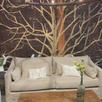 Rebecca Deluxe Sofa in Brevard Burlap